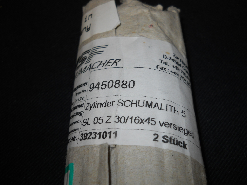 (2) Schumacher Schumalith #5 Filter Element 30mm OD x 16mm ID x 45mm H, 9450880