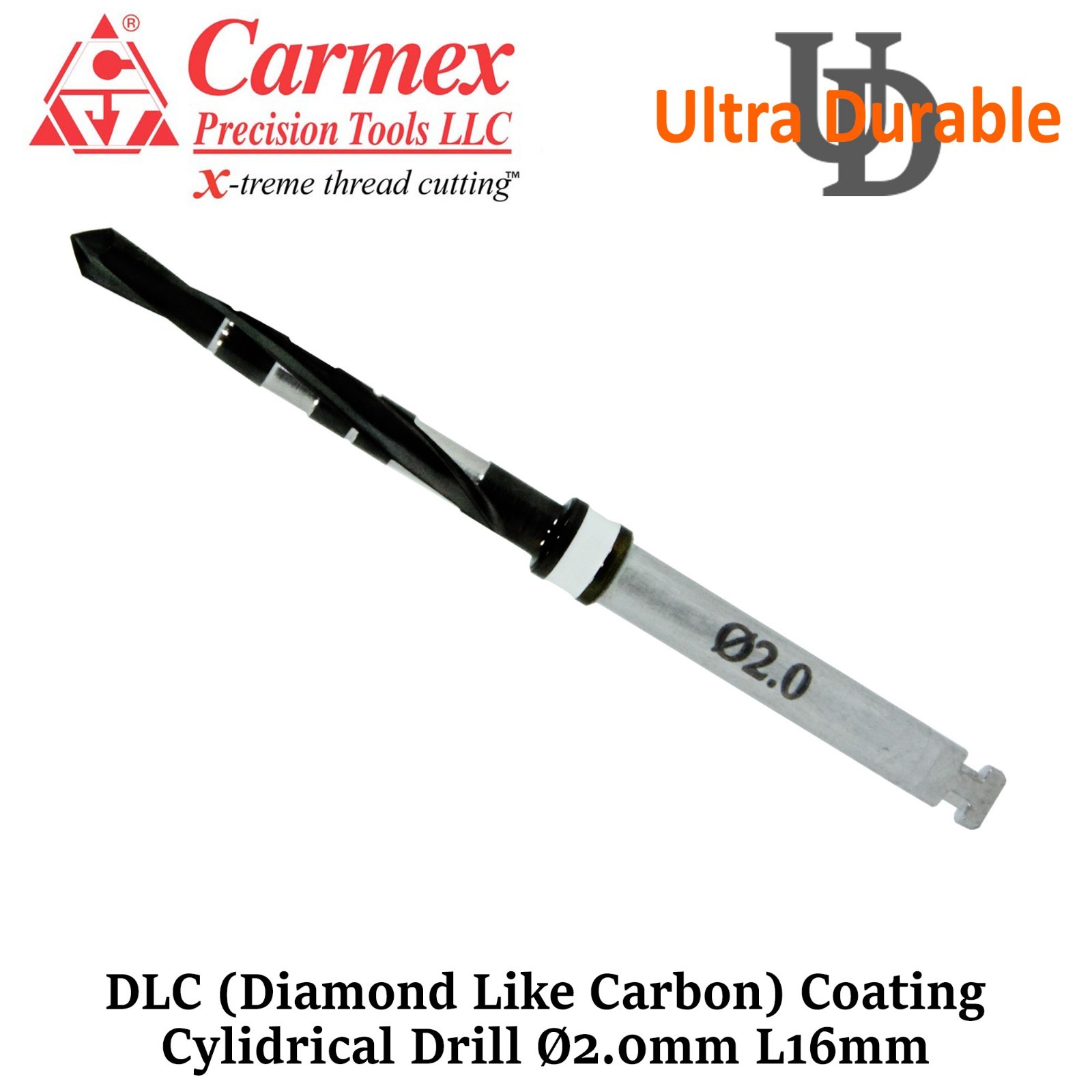 Carmex Dental Implant External Irrigation Surgical Drill DLC Coating Ø2.0