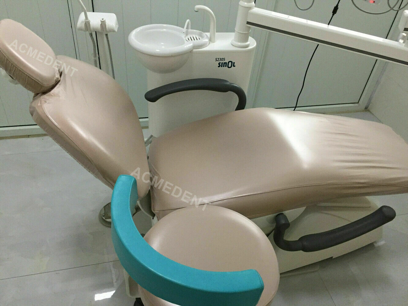 1Set Dental Unit Chair Cover Khaki Sleeve Protector Waterproof PU Leather