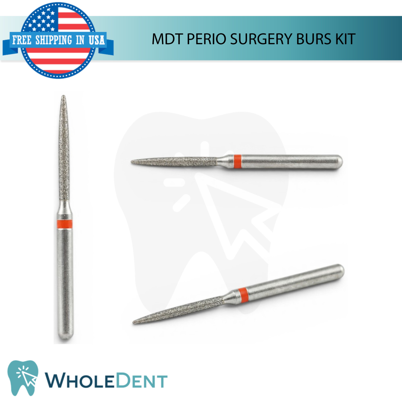MDT Perio Dental Burs Kit 13Pc Stainless Steel Diamond Coated B0ne Shaping Tool