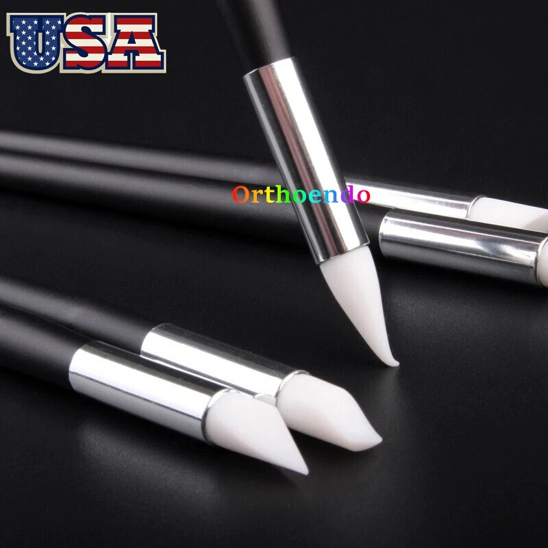 10 Set Dental Composite Resin Veneer Cement Porcelain Brushes Silicone Brush Pen