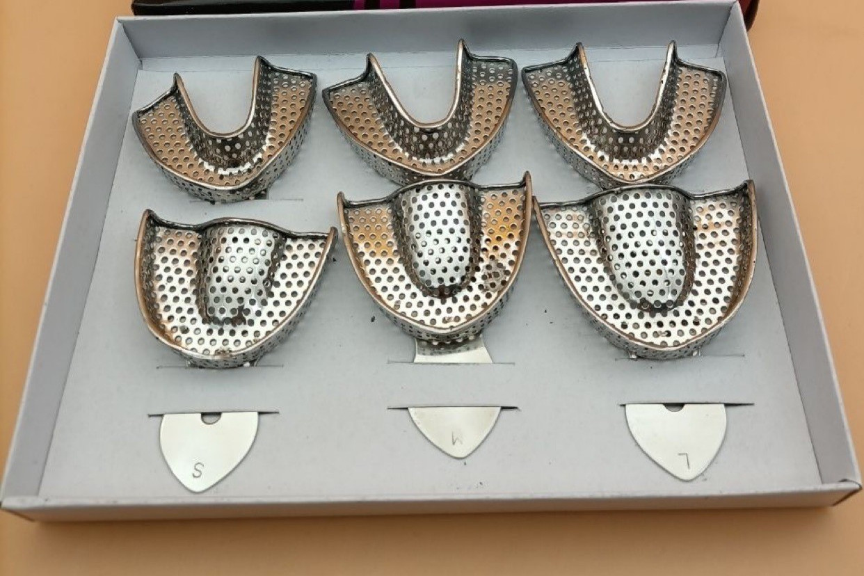5 Sets Dental Impression Trays Stainless Steel Upper & Lower S/M/L Set of 6 US
