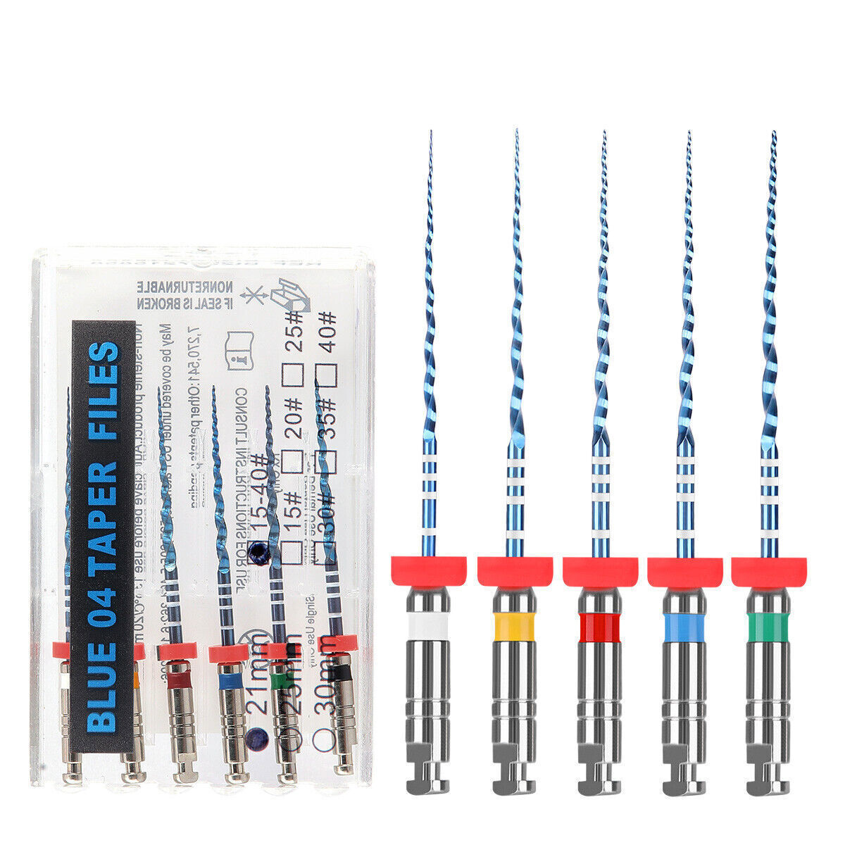 21/25mm .06 .04 Taper Asst Blue Rotary Files Dental Endo Root Canal File Blue
