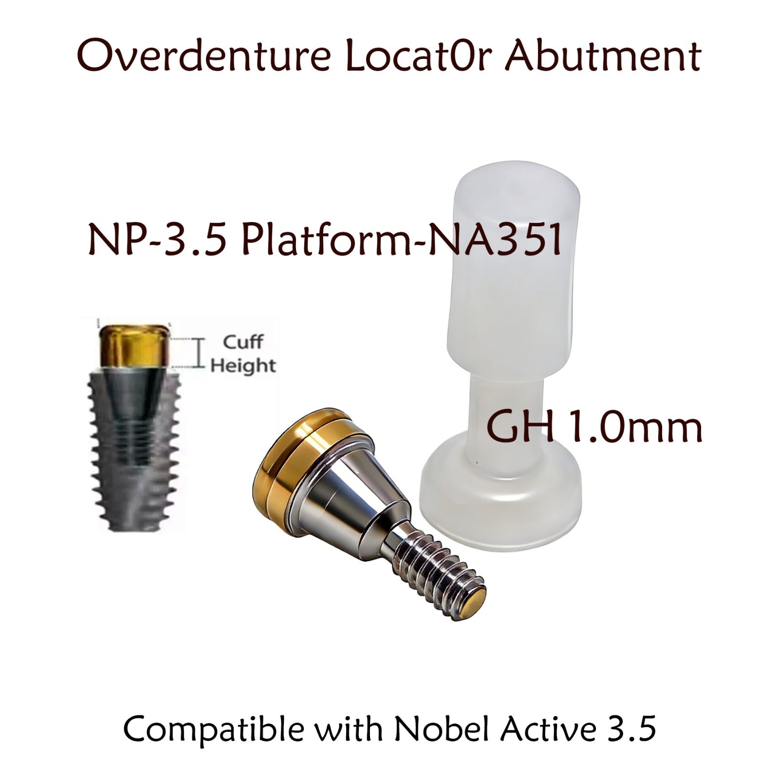 US Locator Tapered Abutment for Nobel Active Biocare Conical Connection NP 1-5mm