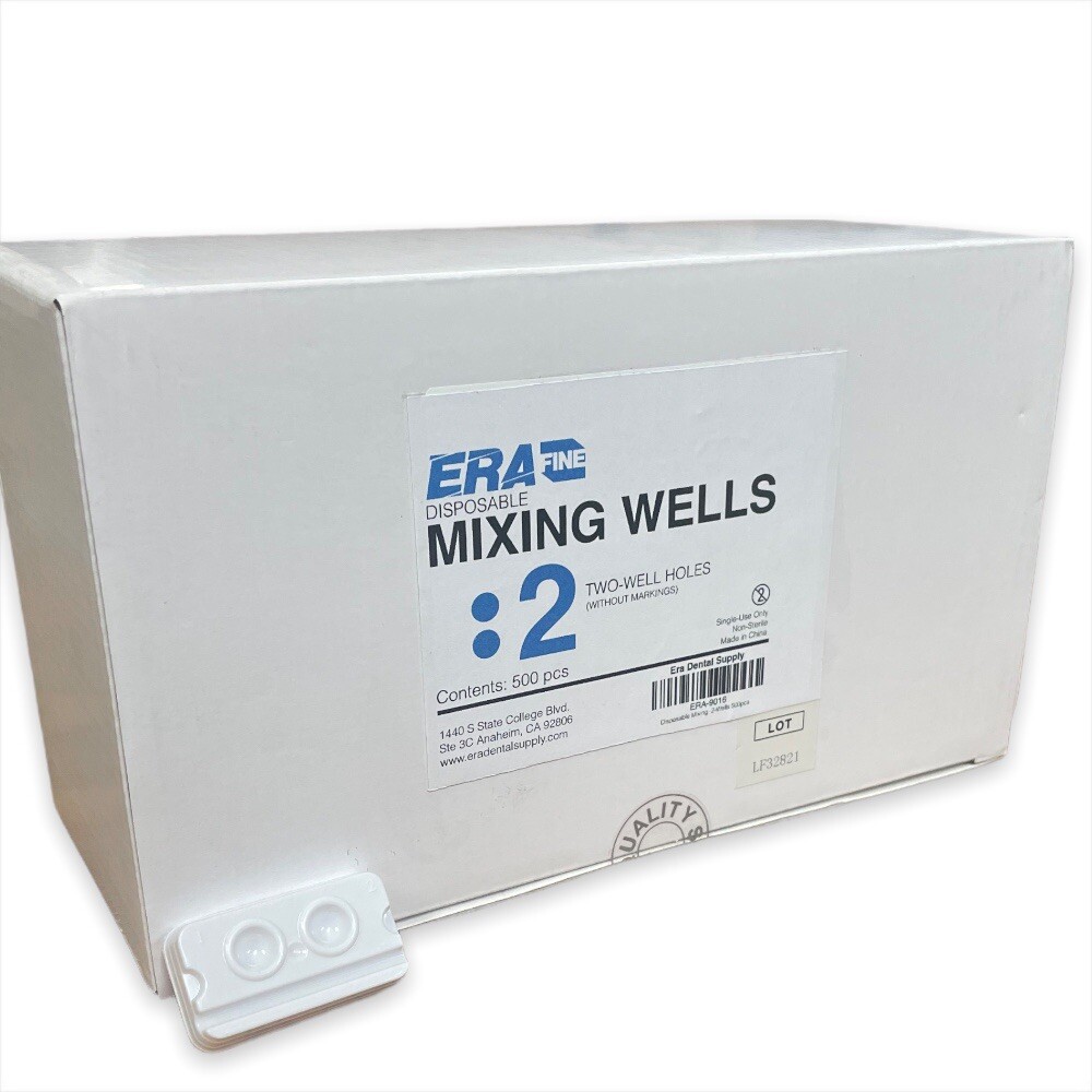 ERAFINE Dental Dentist Disposable Mixing Wells 2 Hole Markings 2-wells 500pcs/Bx