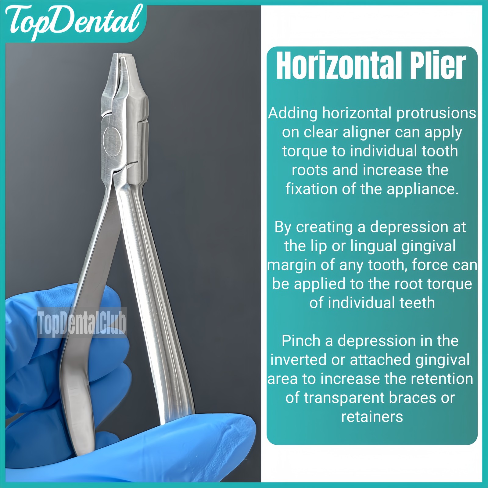 Dental Horizontal Plier Aligner Braces Invisible Retainer Thermal Ortho Plier