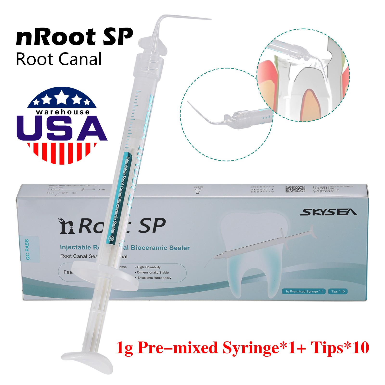1g SP Dental Injectable nRoot Canal Bioceramic Sealer Endodontic Sealing Filling