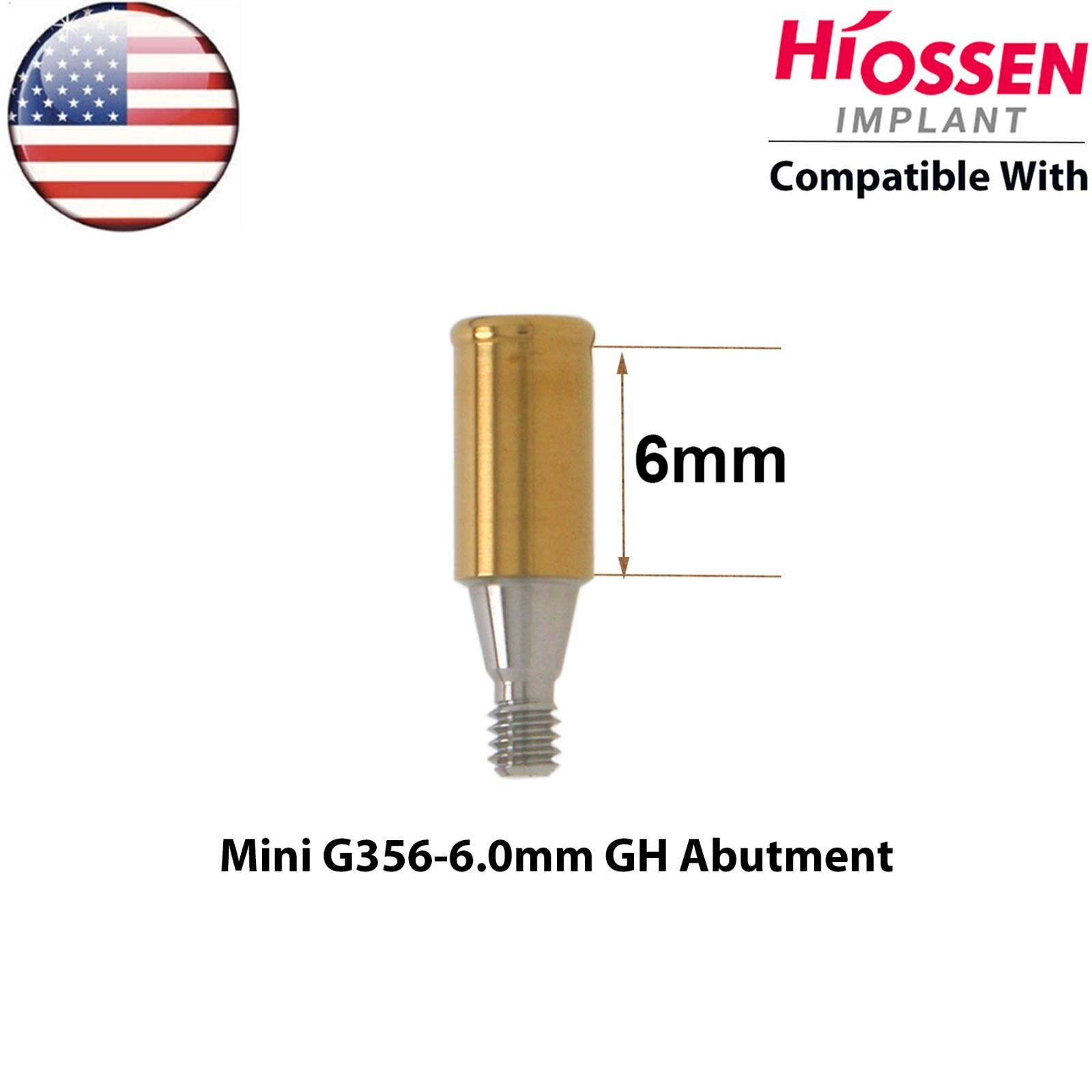 US Fits Hiossen Osstem Overdenture Locator Abutment Regular Mini & Male Caps Kit
