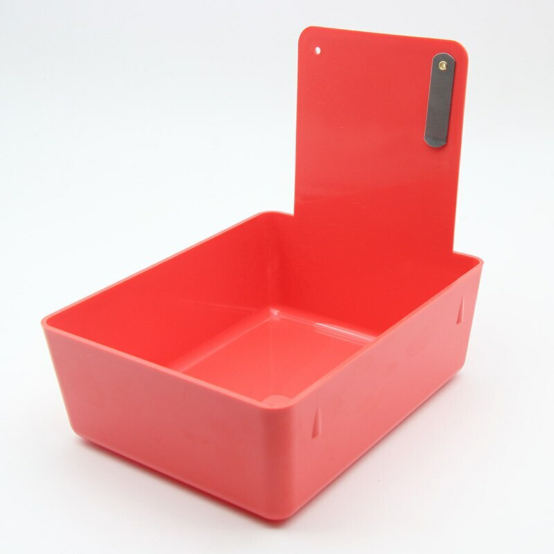 Dental Lab Work Pans Plastic Tray Box Durable Storage Case Metal Clip Holder