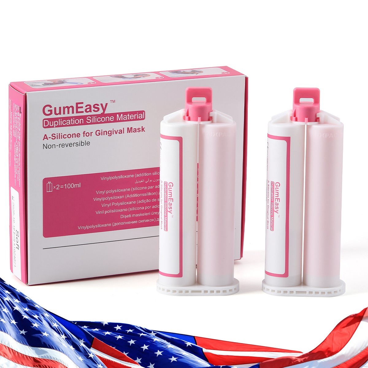 Dental Automix Flexible A-Silicona para mascarillas gingivales Duplicación USA