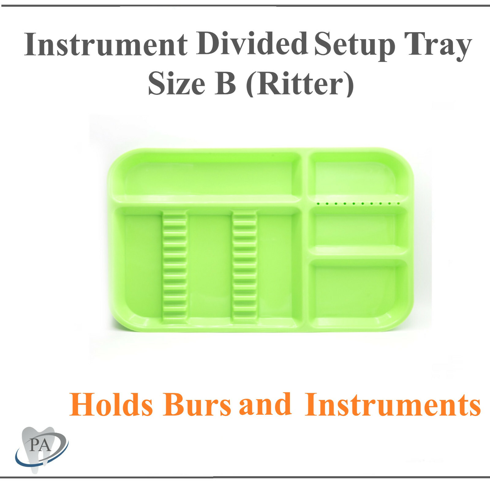 DENTAL INSTRUMENT SET UP TRAY INCLUDES BUR HOLDER SECTION (Pick Color) B Ritter