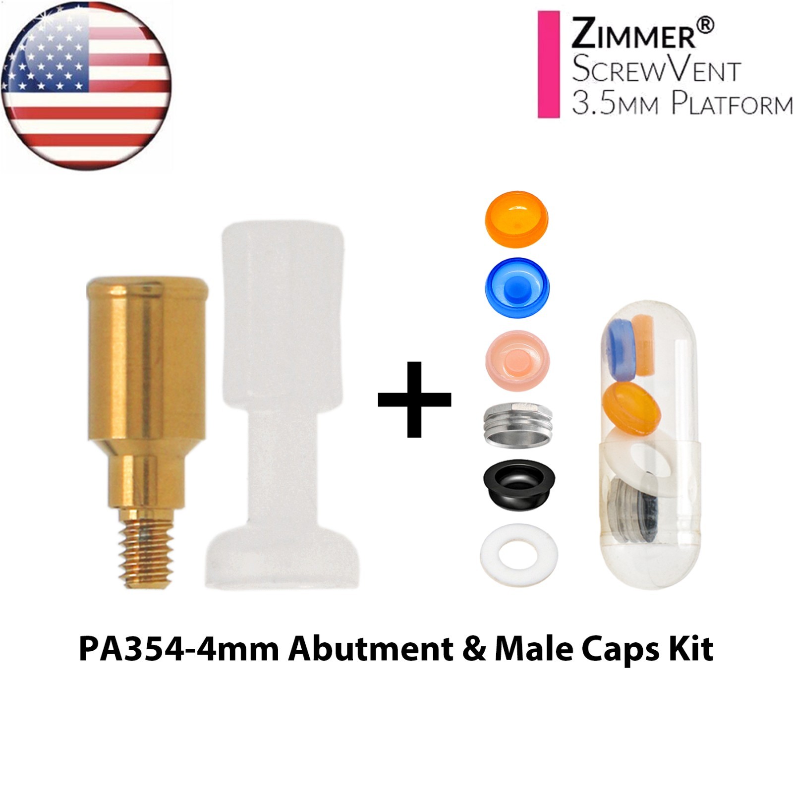 US Overdenture Locator Abutments For ZIMMER Screw-Vent 3.5/4.5mm BEGO MIS Adin