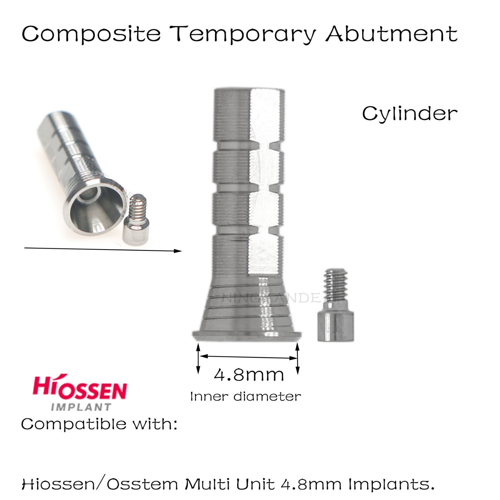 Multi-Unit Temporary cylinder conical abutment fits Hiossen/Nobel/Adin/Straumann