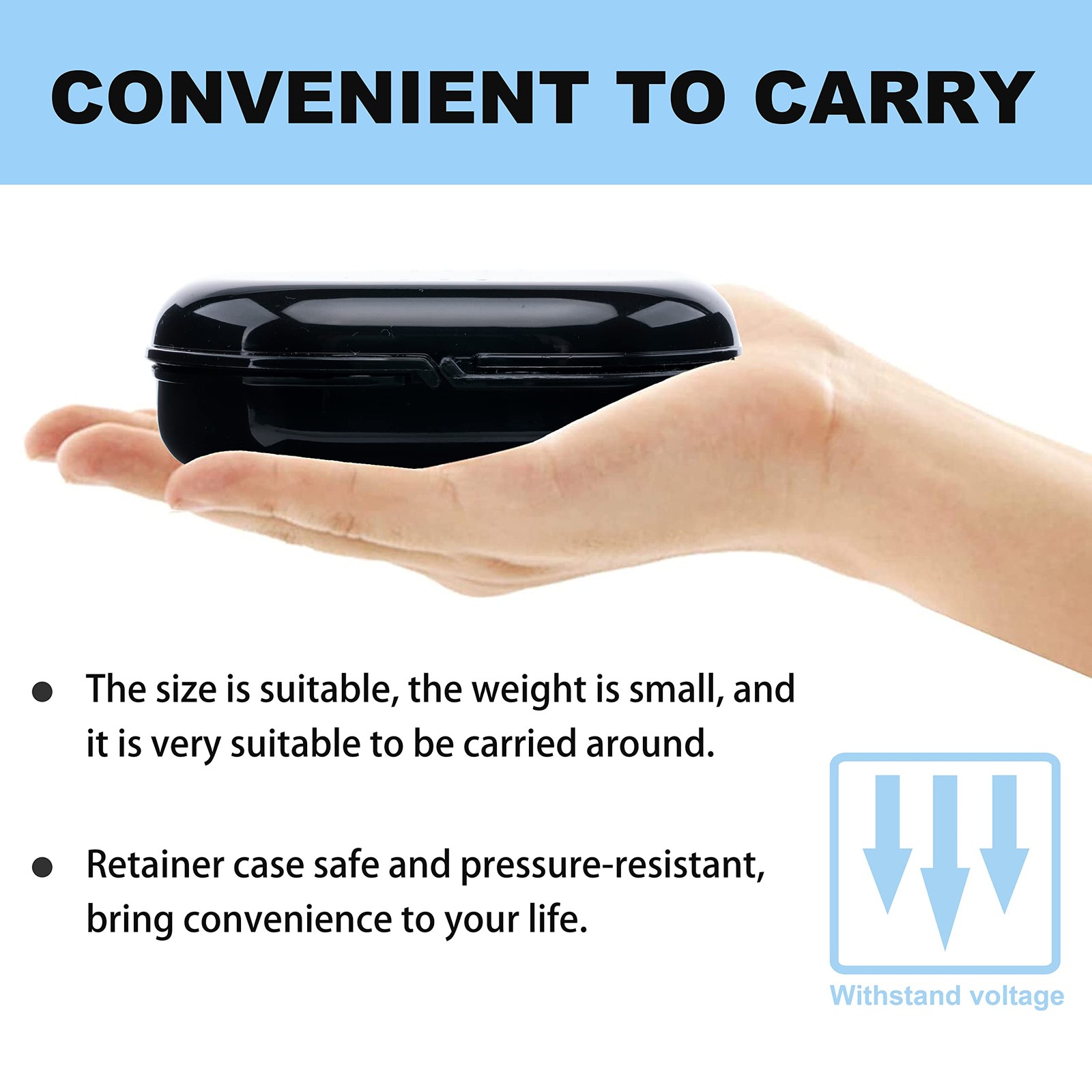 Retainer Case with Vent Holes, 6 Pcs Denture Case, Tight Snap Lock Purple