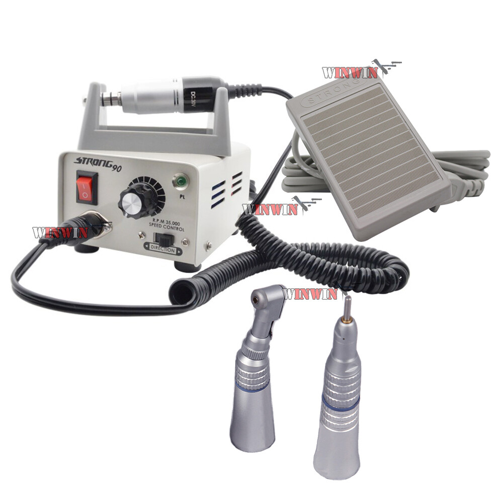 Electric Motor Straight Contra Angle Slow Speed Handpiece+Strong 90 Micromotor