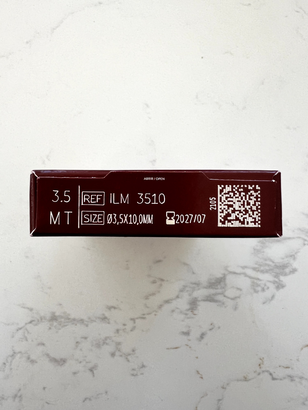 1 S.I.N. Epikut s Dental Implant REF ILM 3510 SIZE 03,5X10,0MM