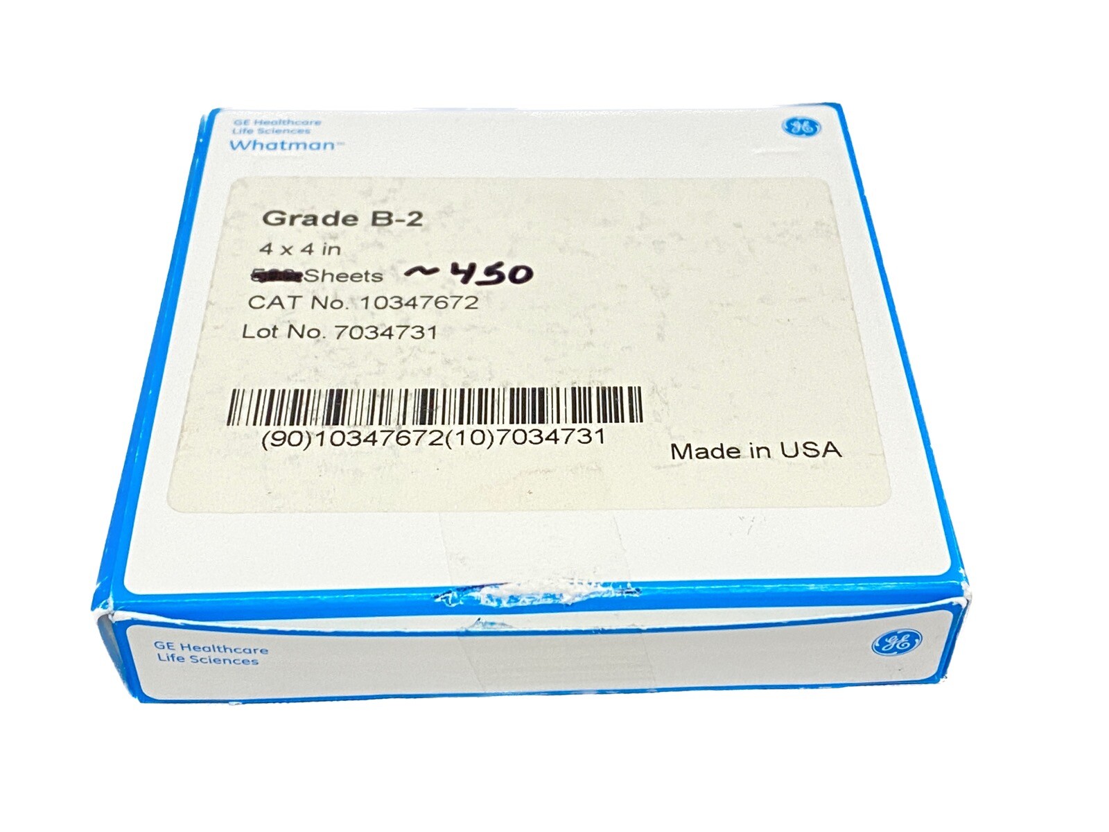 (450/Pk) WHATMAN Grade B-2 Kjeldahl Analysis Weighing Paper 4×4”x0.04mm 10347672