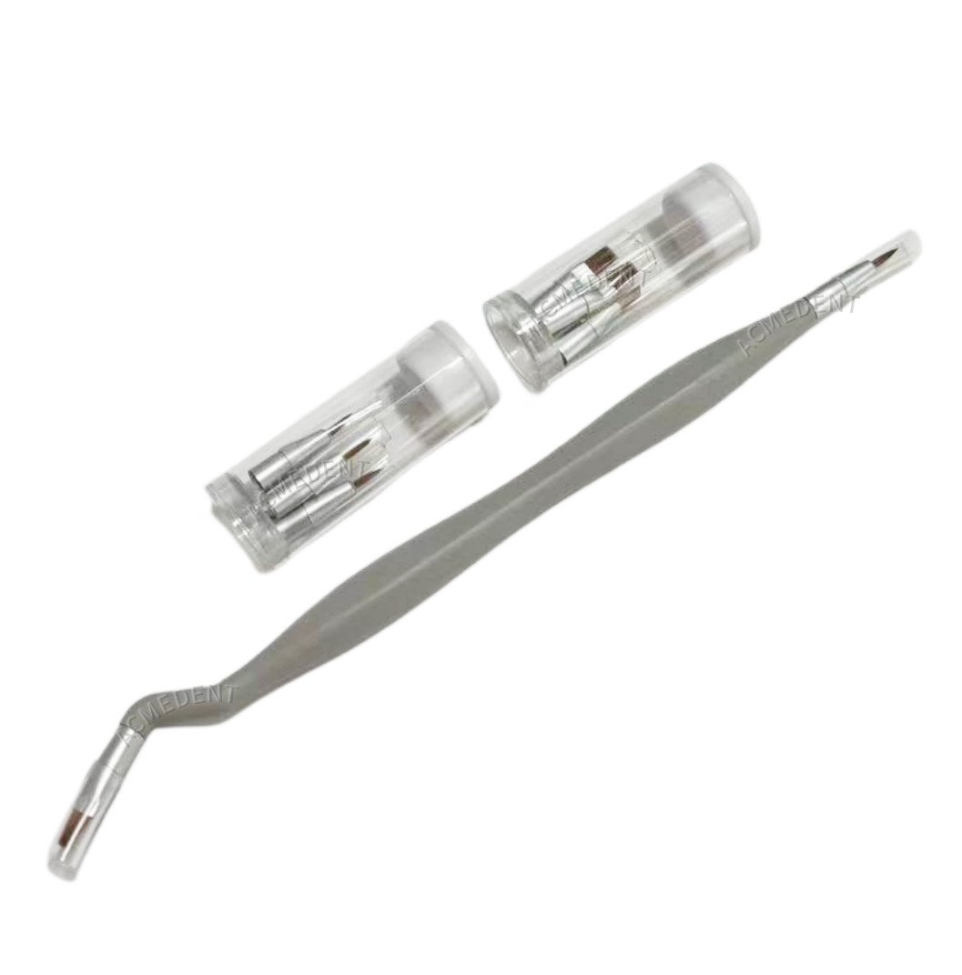 Dental Brush Pen Replaceable Brushes Tips Straight Curved Head Mini Micro Brush