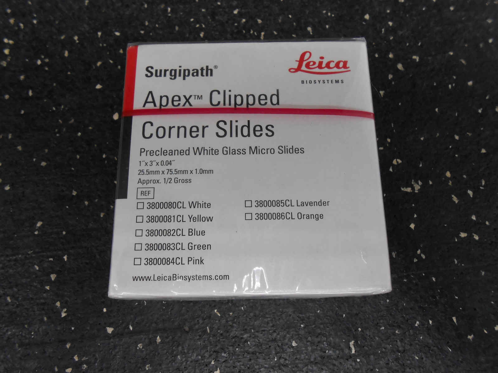 LEICA SURGIPATH APEX CLIPPED CORNER SLIDES 3800080CL WHITE
