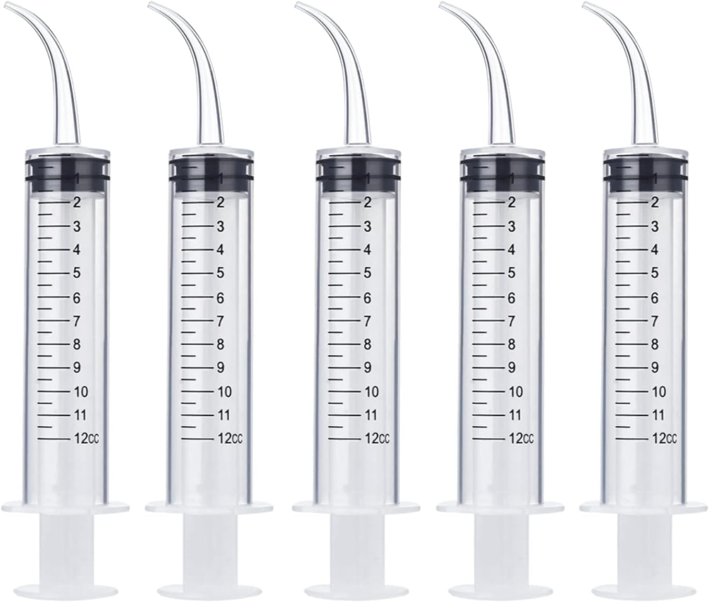 Wisdom Teeth Syringe, 5 Pack Irrigation 5 Pack, Curved-with Measurement