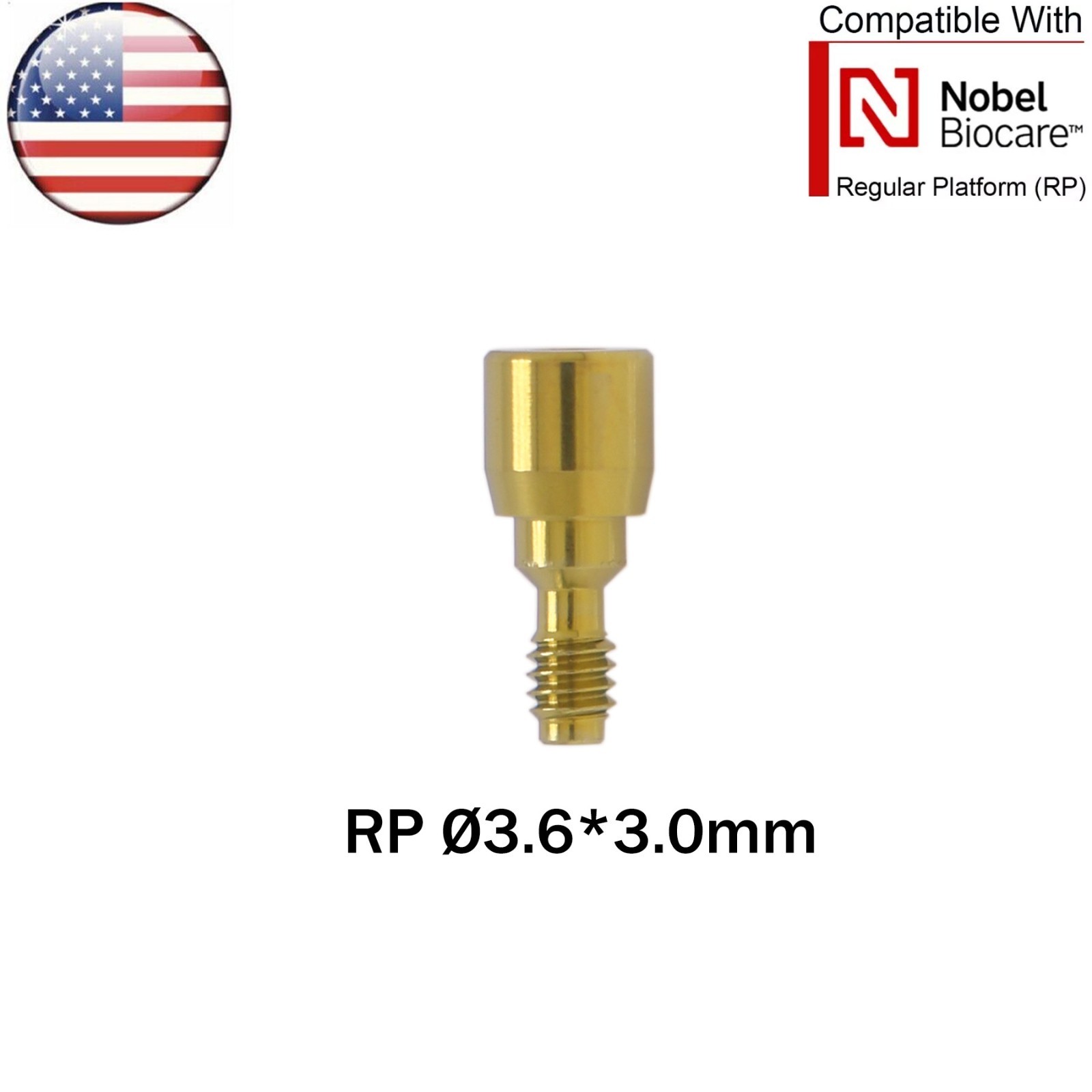 US Dental Nobel Healing Abutment RP Compatible Nobel Biocare Active ∅3.6/5.0/6.0