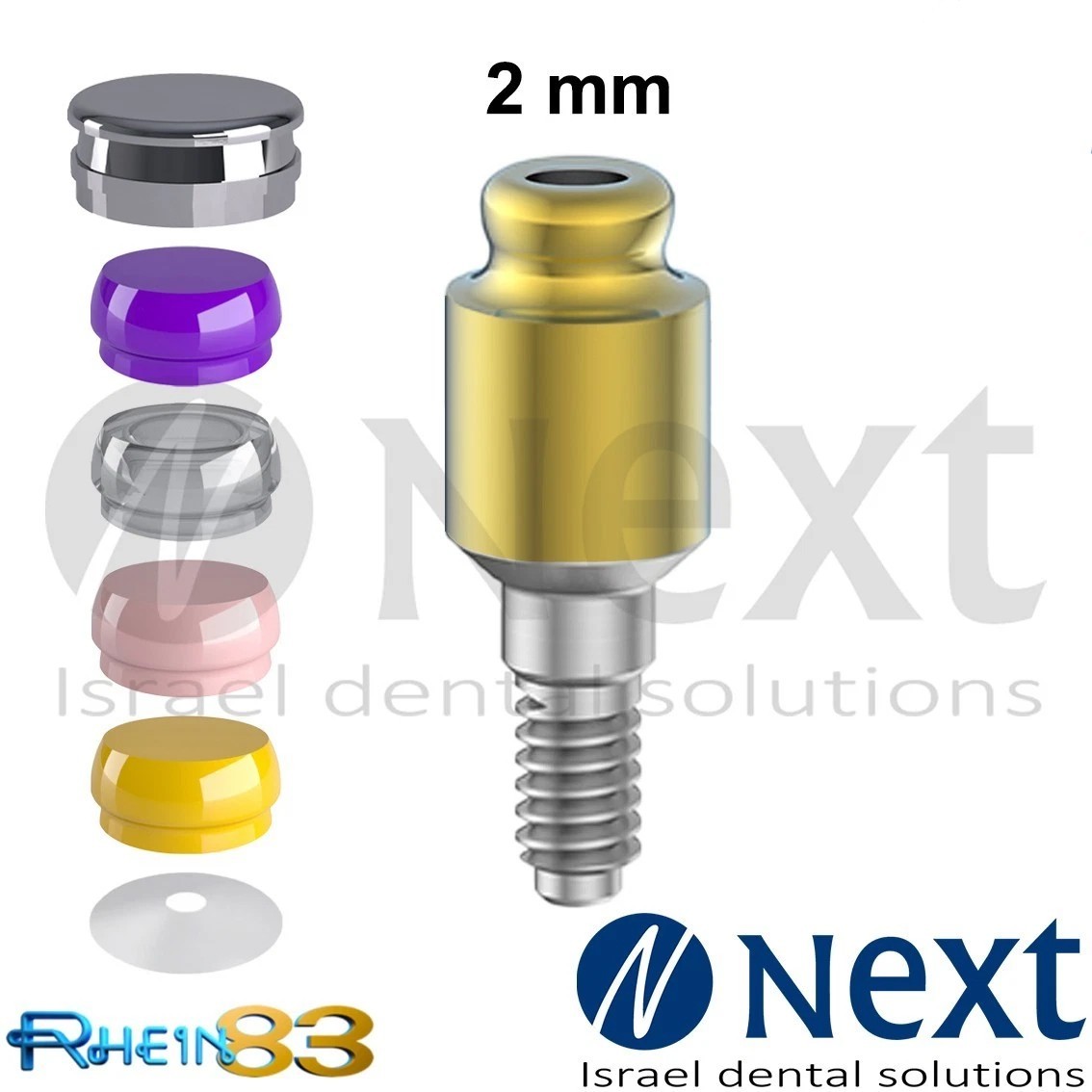OT Equator abutment 2 mm attachment internal hex Set RHEIN83 Italy original