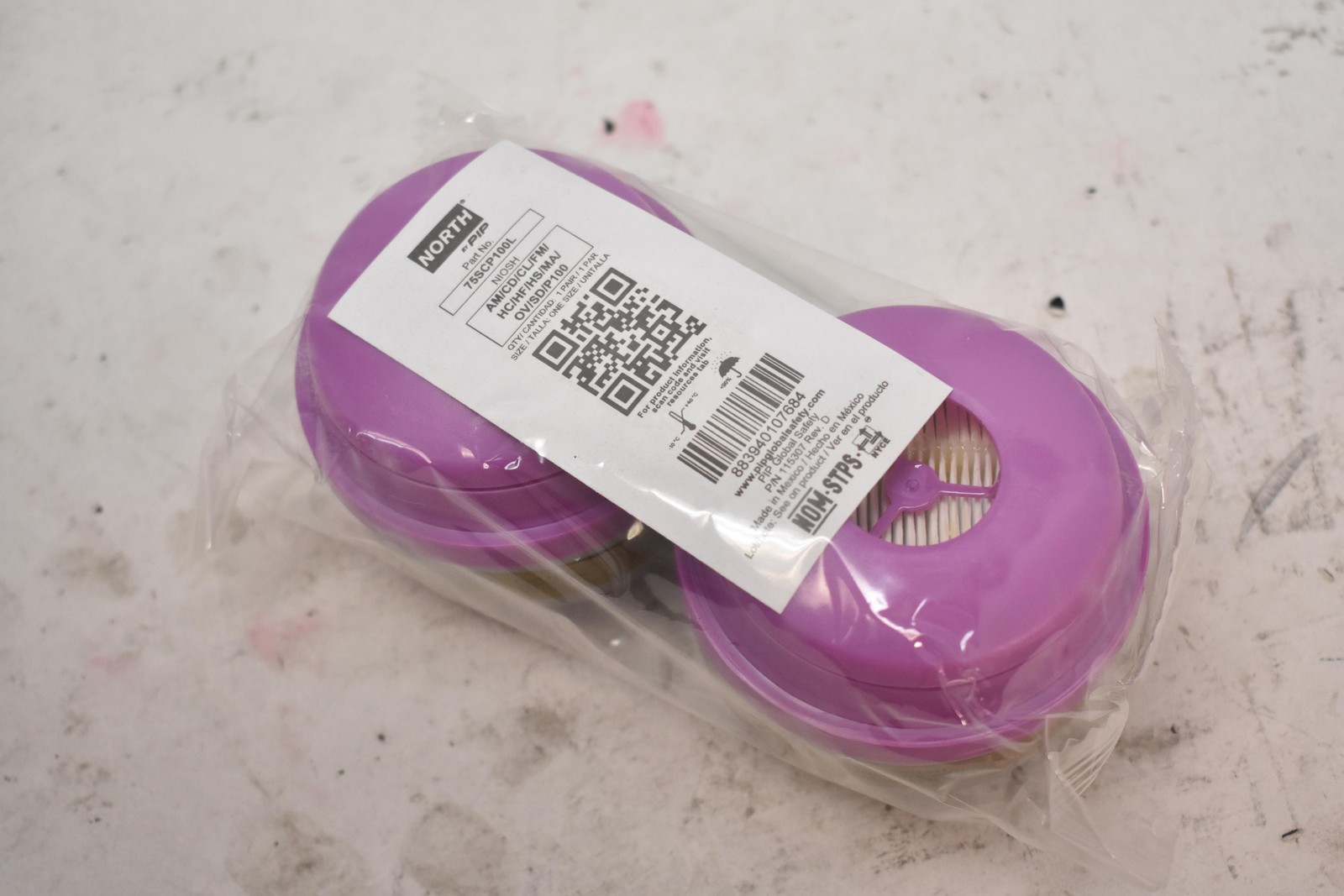 North 75SCP100L Respirator Cartridge Filter Pair AM/CD/CL/FM HC HF HS OV SD P100