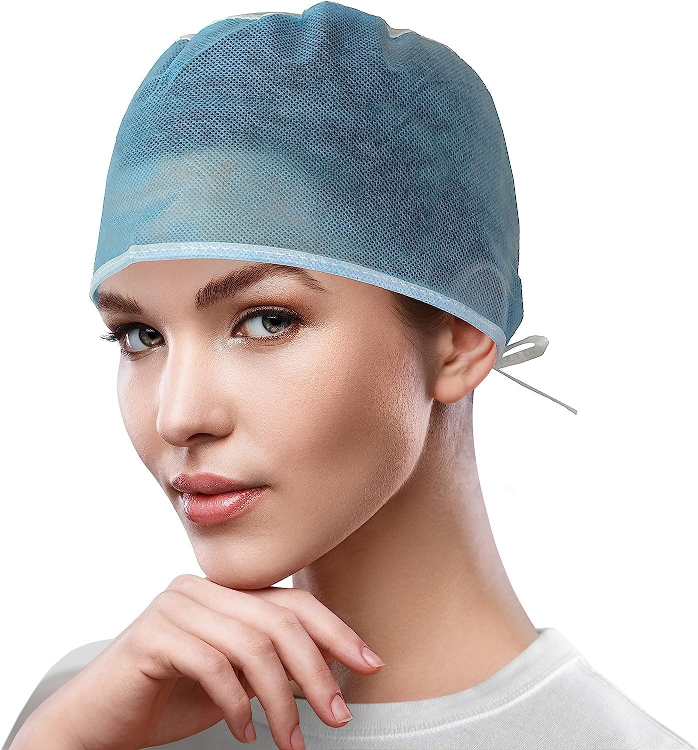 500 pcs Blue Disposablee Surgeon Caps One Size /w Stationary Ties