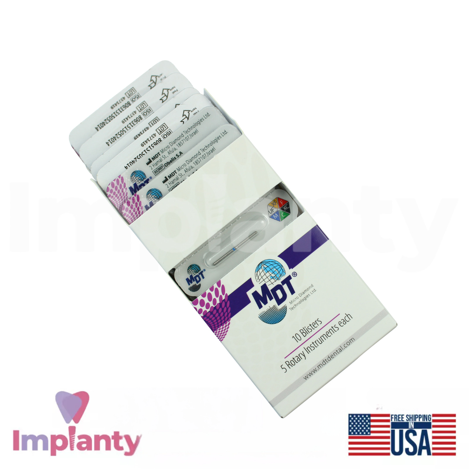 MDT Dental Short End Cutting Cylinder FG Diamond Burs 150 Access Tight Spaces