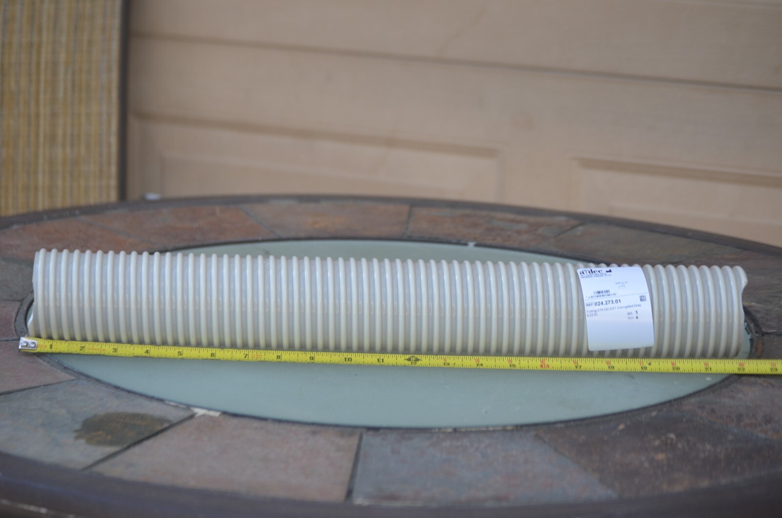 Adec Tubing 3 IN OD, EXT Corrugated, Gray, Length 22″, REF# 024.273.01