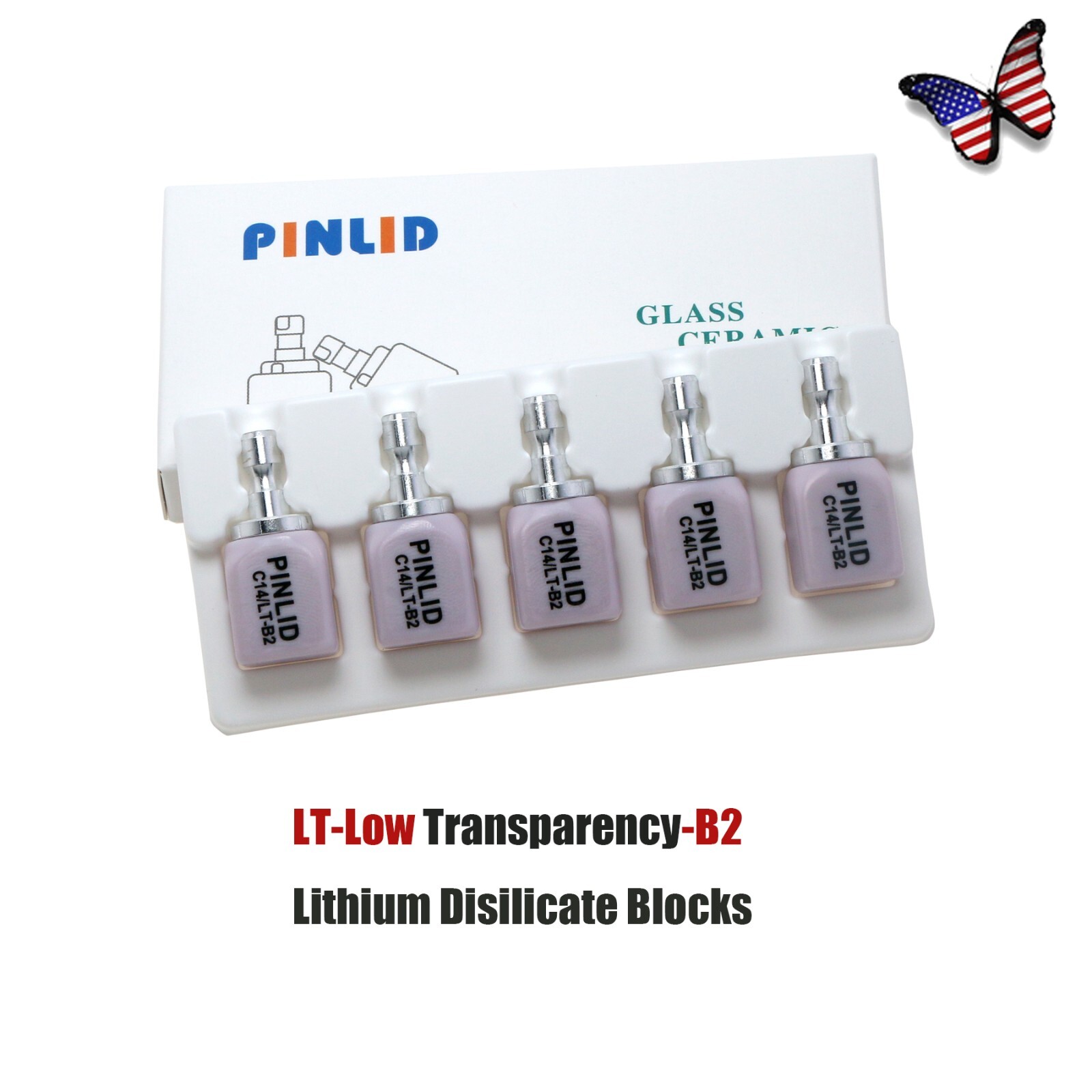 US C14 HT/LT Dental Emax Glass Ceramic Blocks Lithium Disilicate CAD/CAM CEREC