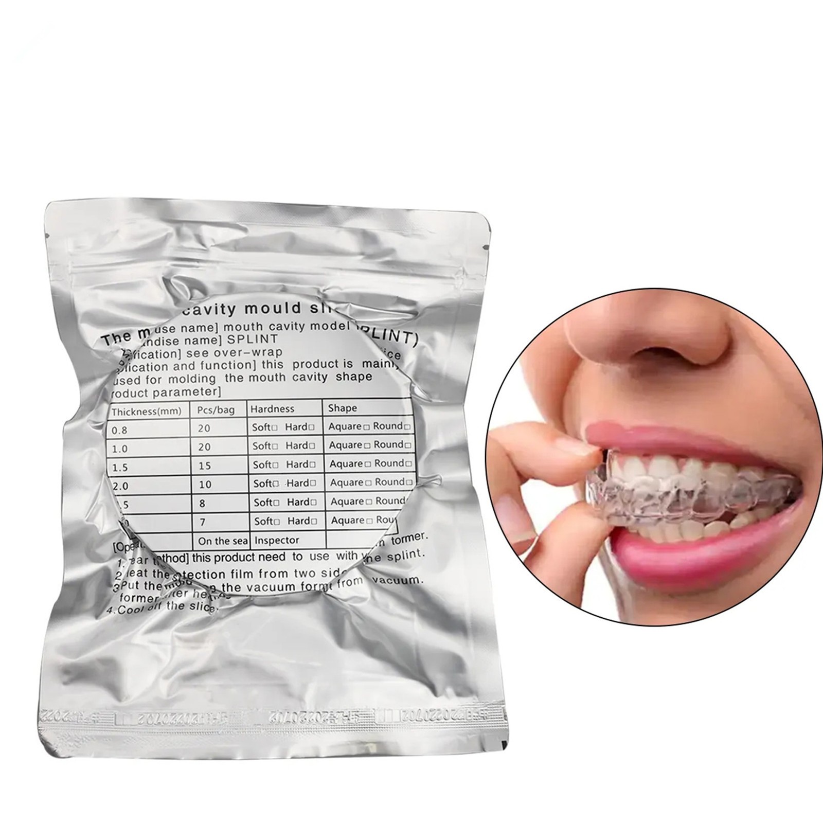15Pcs Dental Orthodontic Splint Retainer Slice Vacuum Forming Sheet 1.5mm Hard