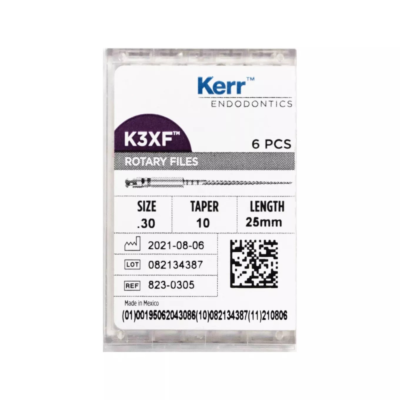 Kerr Endodontics K3XF .30/.10 NiTi Files (6 PER Pack)