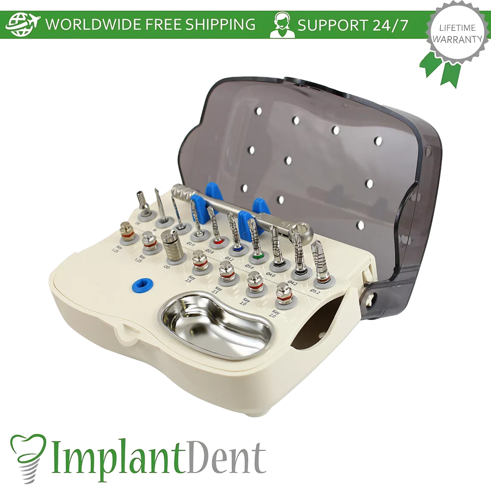 Dental Prime Kit Box Int Hex Content Plastic Stainless Steel Dentistry Lab Tool