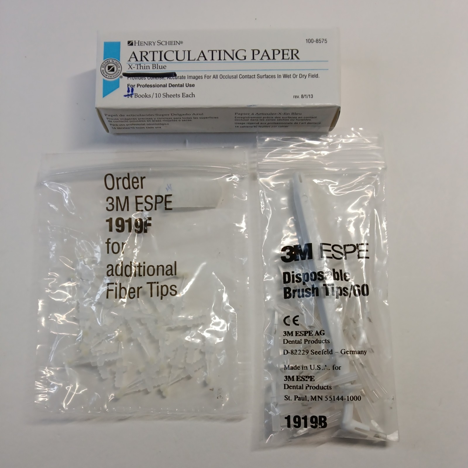 Dental Supplies :Articulating Paper , 3M ESPE Fiber Tip, 3M Brush Tips, open box