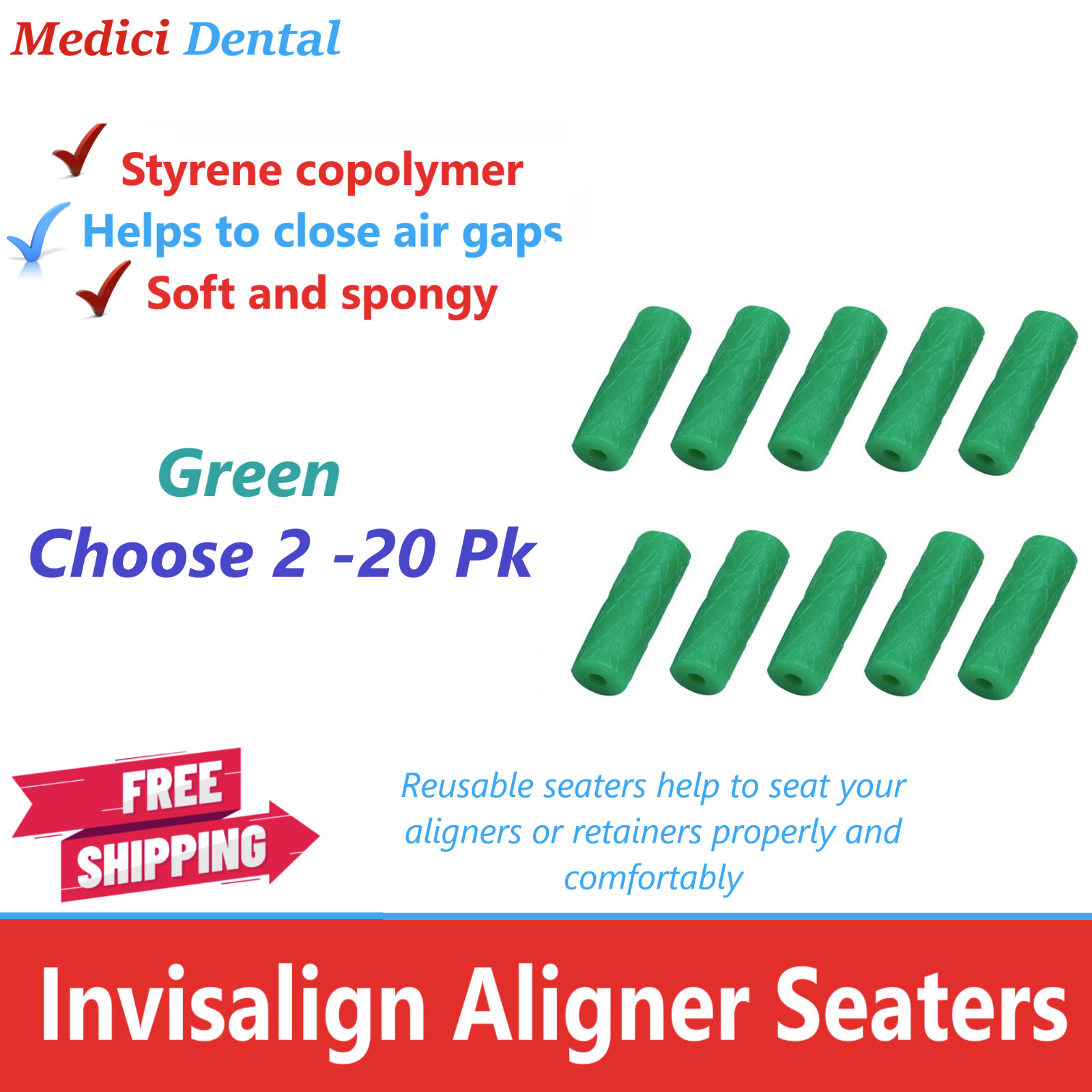 Aligner Tray Seaters Alignerchew Dental Orthodontic, Invisiline tray setter 20Pk