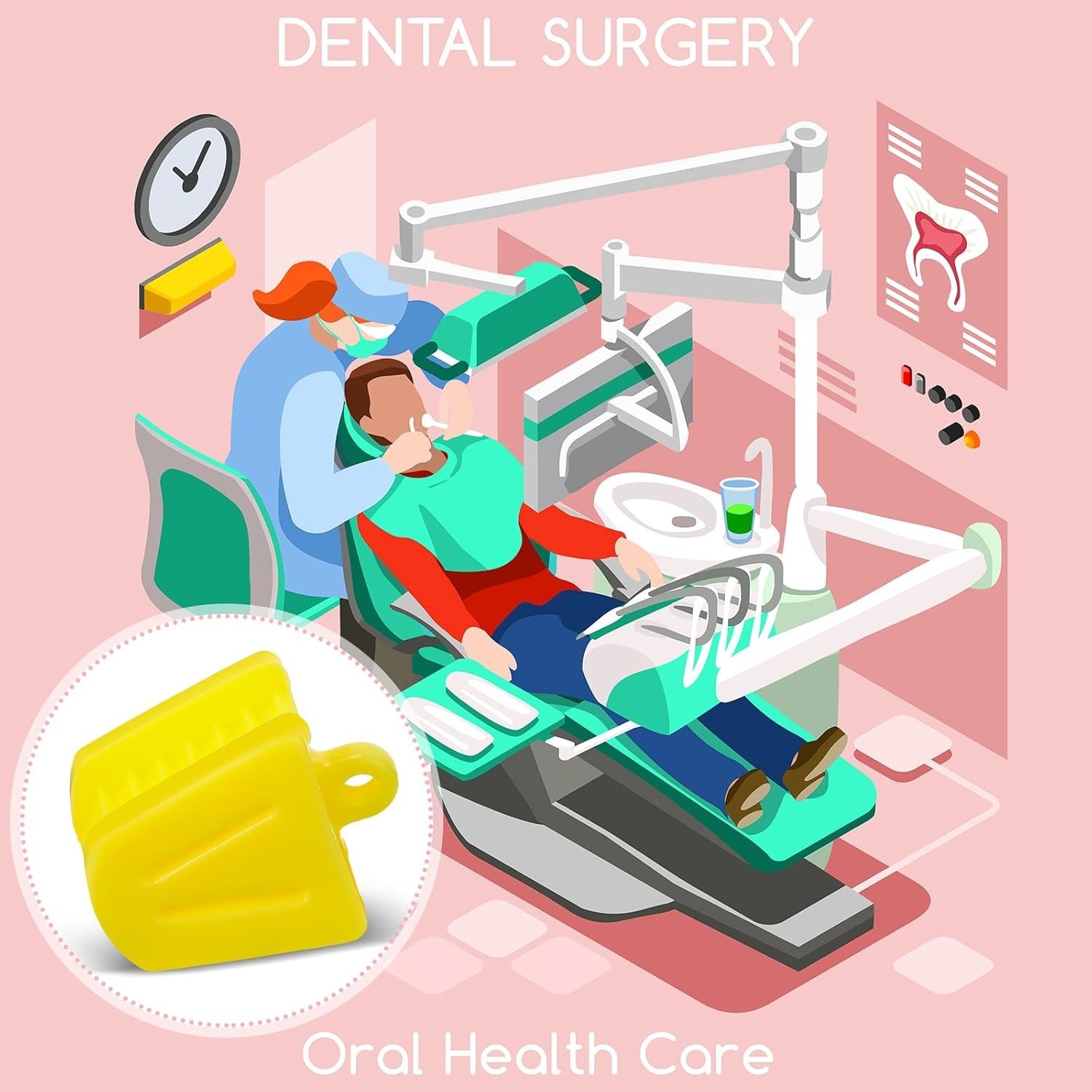 12 Pcs Color-Coded Dental Mouth Props – Silicone Blocks for Easy Size Selection