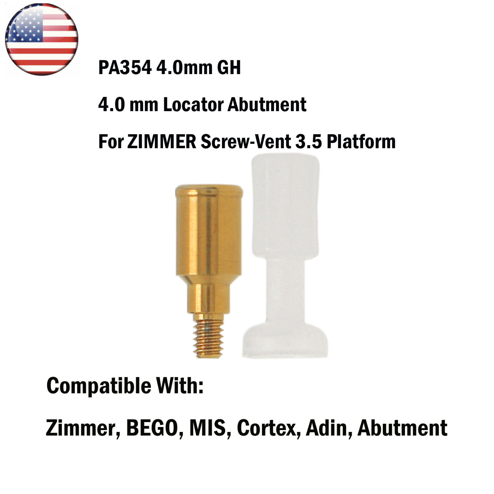 US Locator Abutments 1-5mm For Adin Zimmer Cortex BEGO 3.75 MIS Male Caps Tool