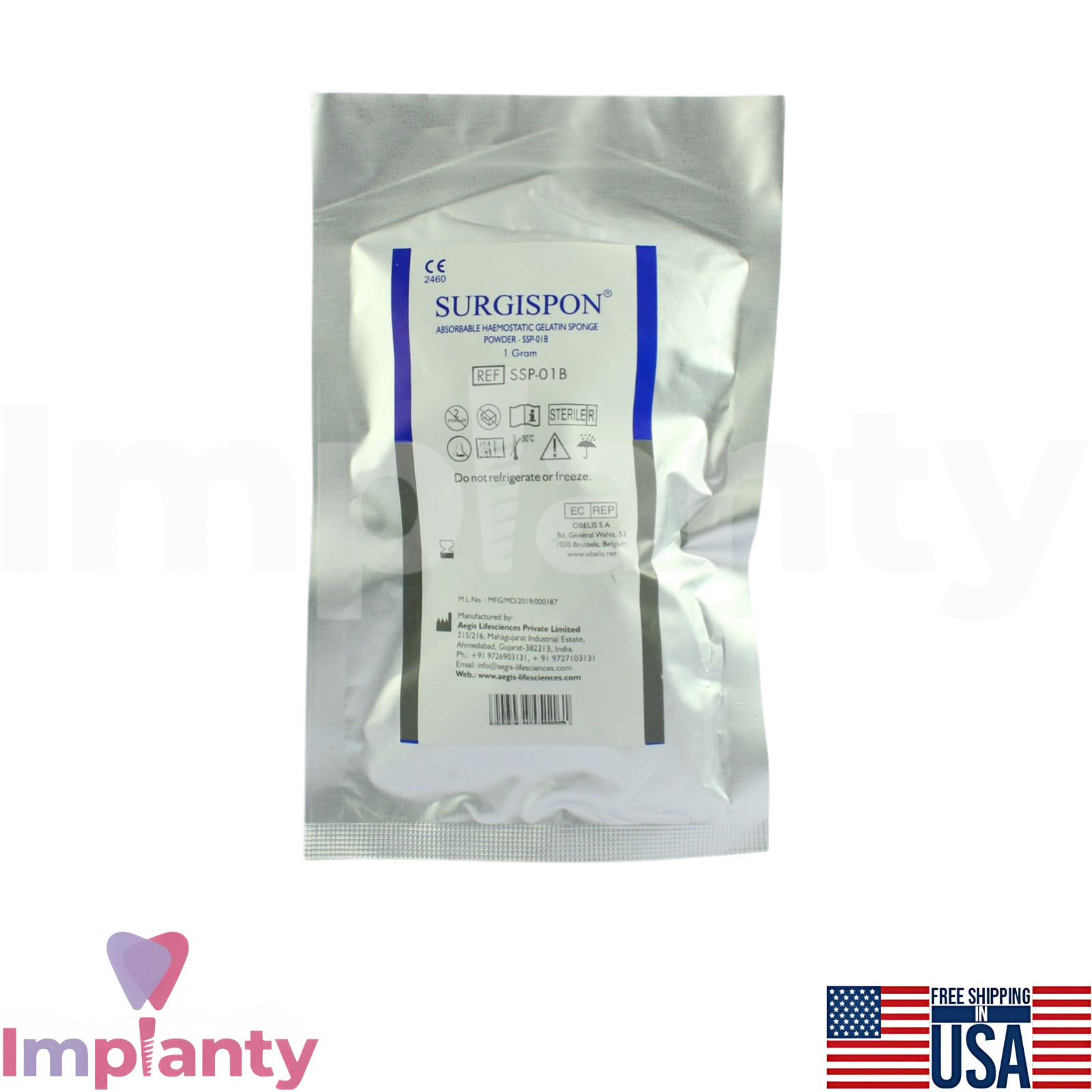 Surgispon Hem0static Dry Powder Sponge and Applicator Fast Control BIeeding