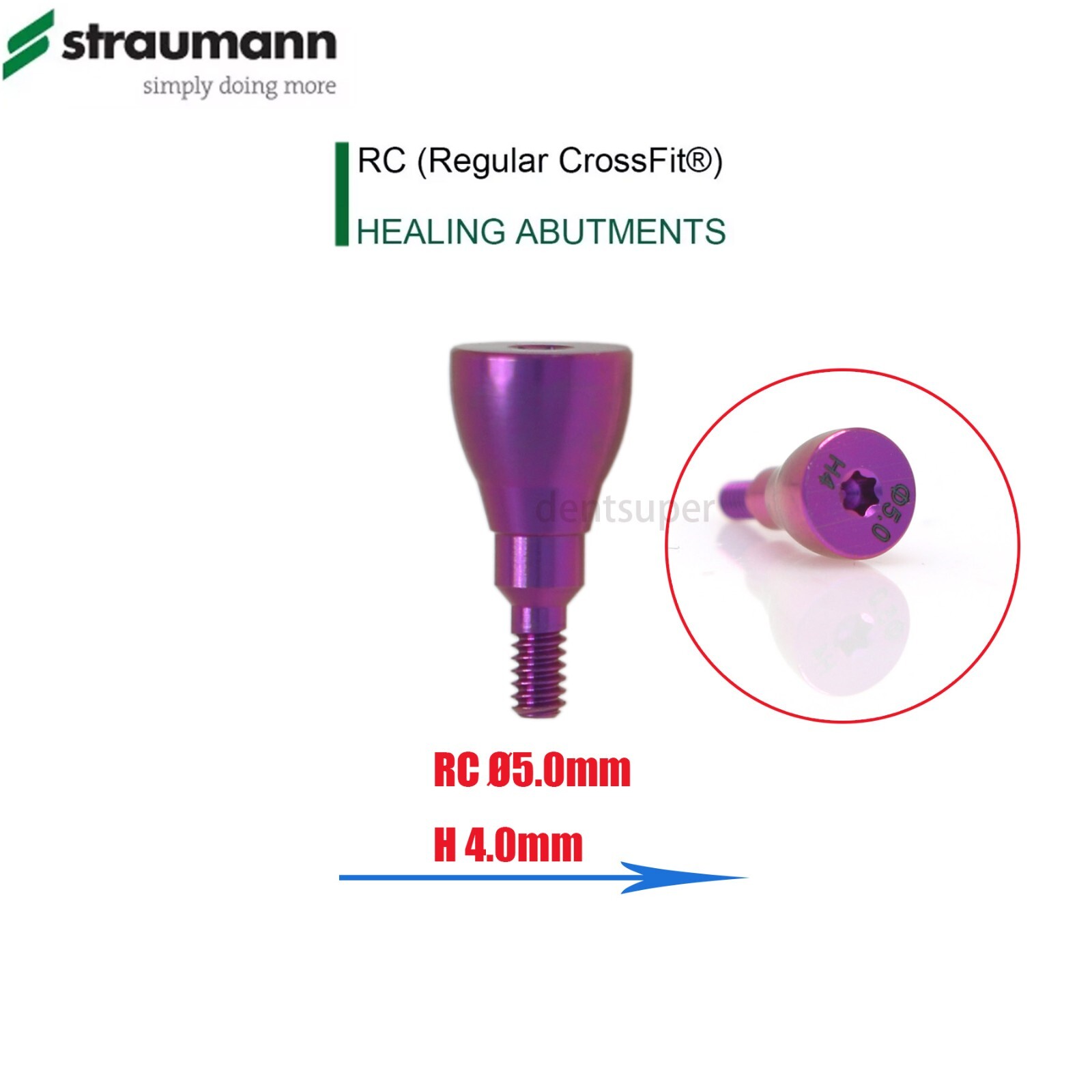 Fit Straumann ITI BL/BLT Healing Caps RC/NC, 3.6-6.5mm, Titanium, Closure Screws