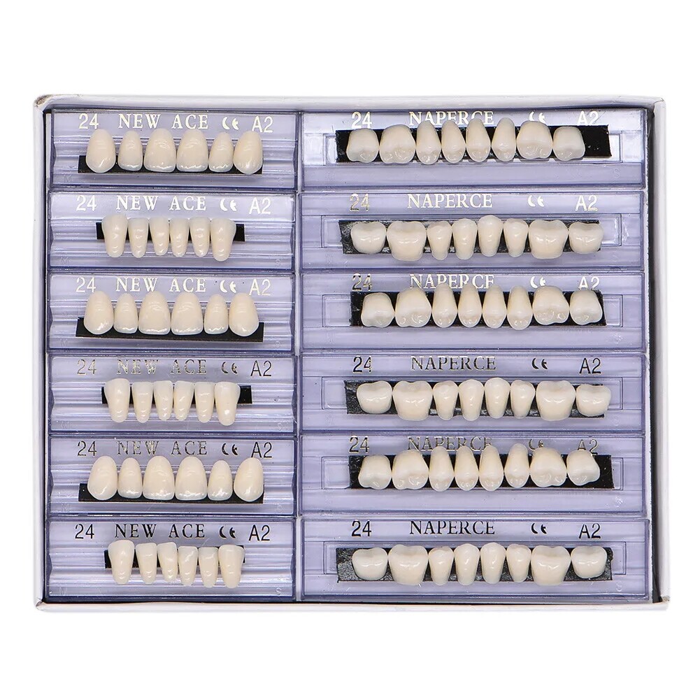 168pcs Acrylic Resin A1/A2/A3 Dental Denture Teeth Upper Lower Shade 22#/23#/24#