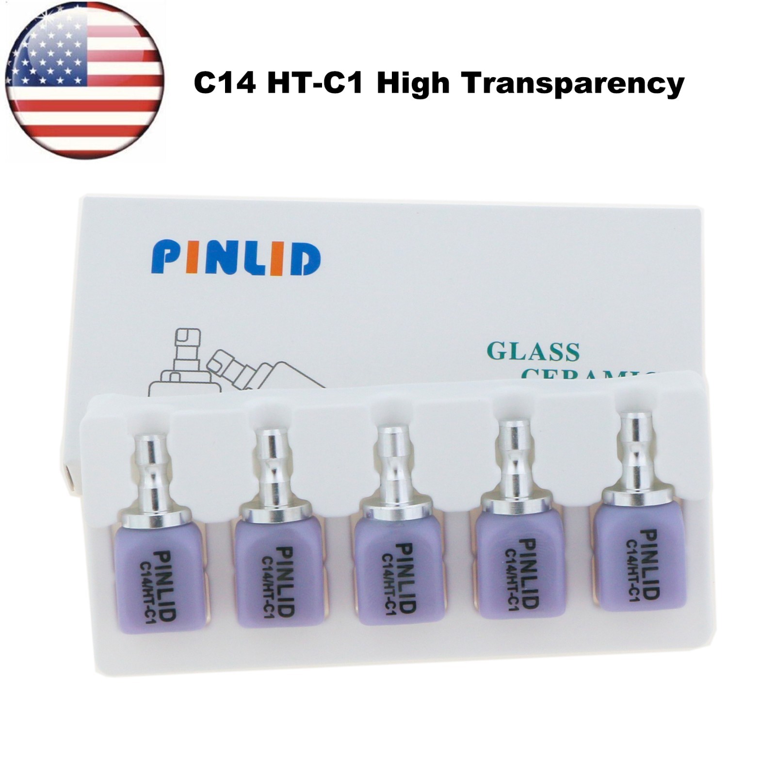 US C14 HT Dental Emax Glass Ceramic Blocks Lithium Disilicate CAD/CAM CEREC