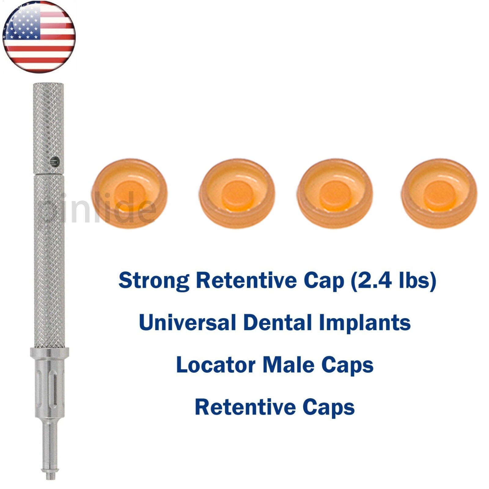 US Universal Dental Overdenture Implant 2.4 lbs Retention Caps Locator Core Tool