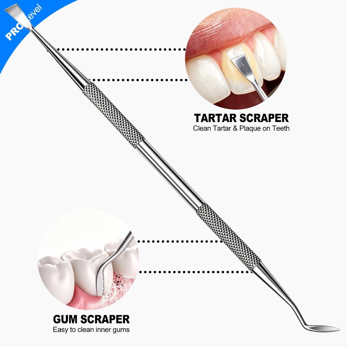 G.CATACC 2 Pack Dental Tools for Teeth Cleaning, Metal 2 Count (Pack of 1)