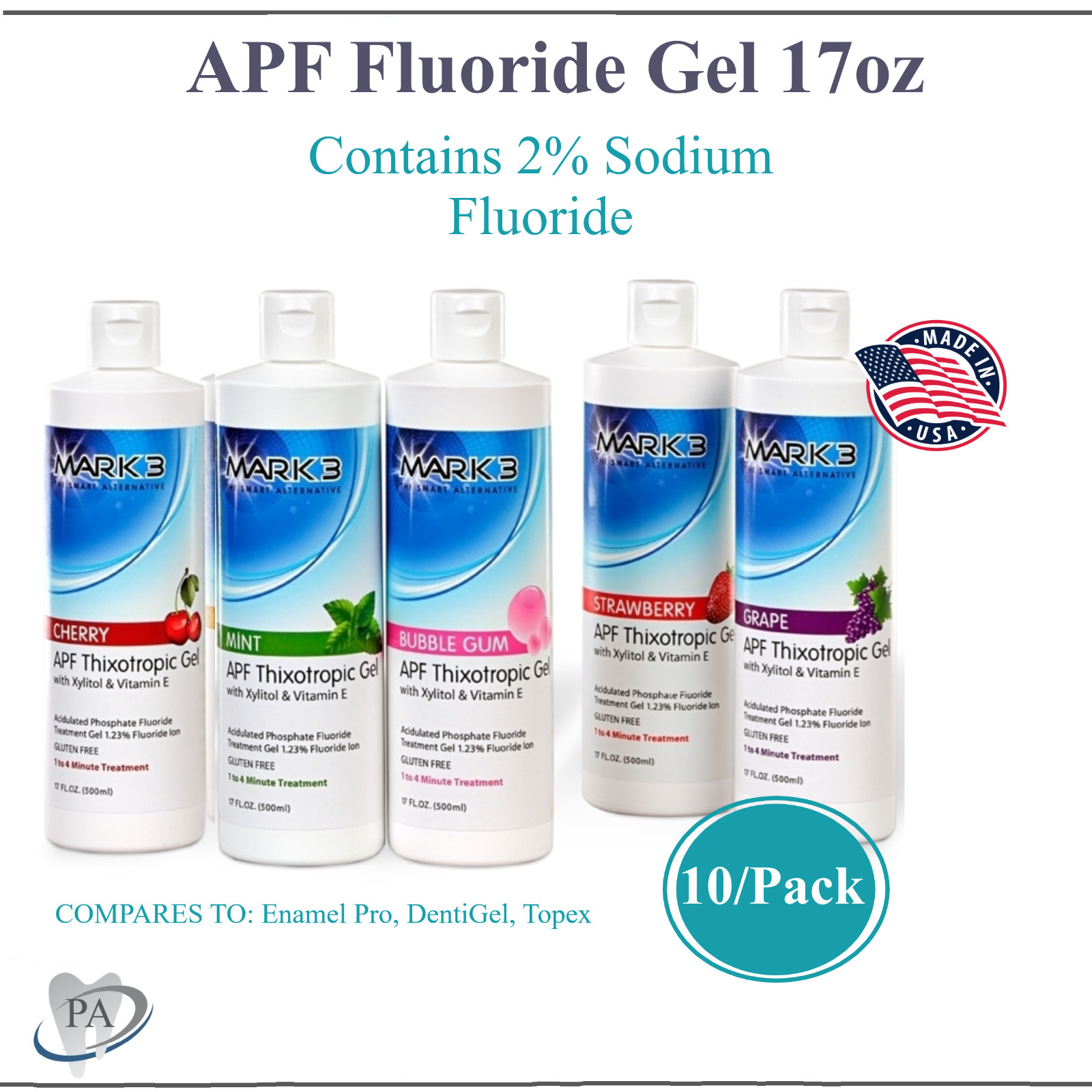 10 x Bottles Dental Flouride Gel APF Thixotrophic Fluoride, 500 ml, Exp 01/25