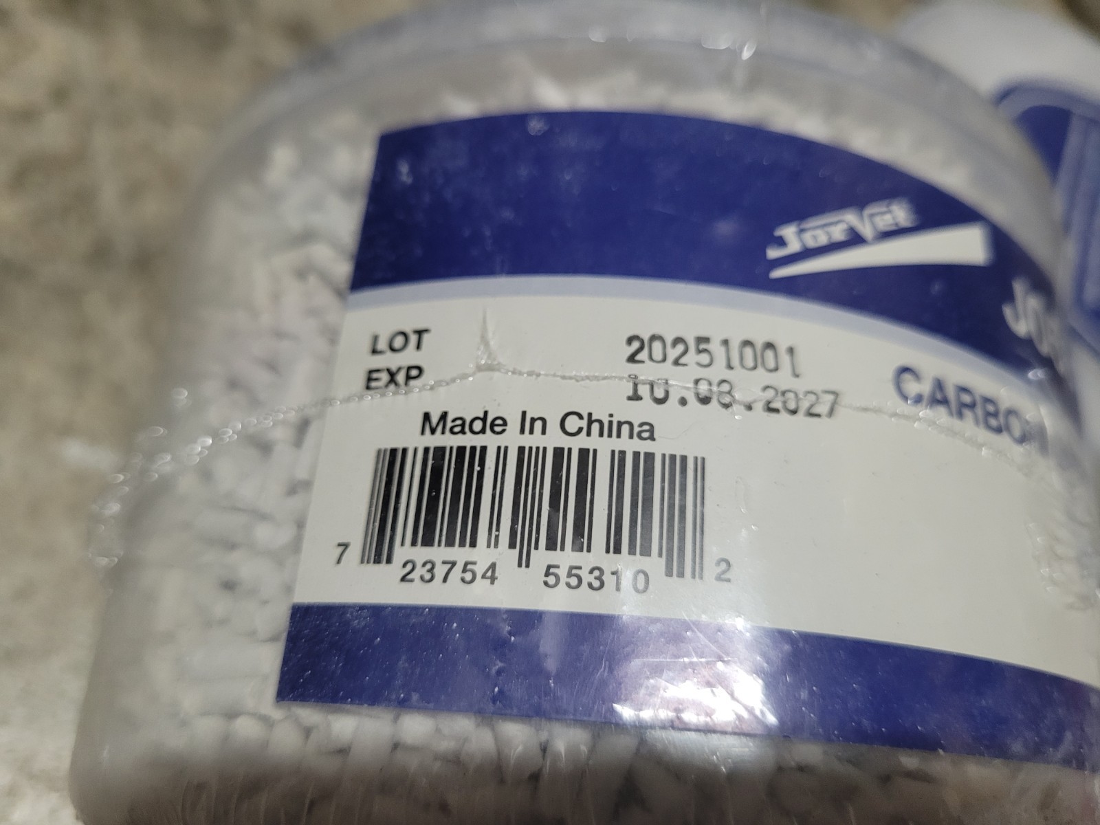 Jorvet Soda Lime 2 Lb. Tub CARBON DIOXIDE ABSORBENT GRANULES J0553C 10/6/2027