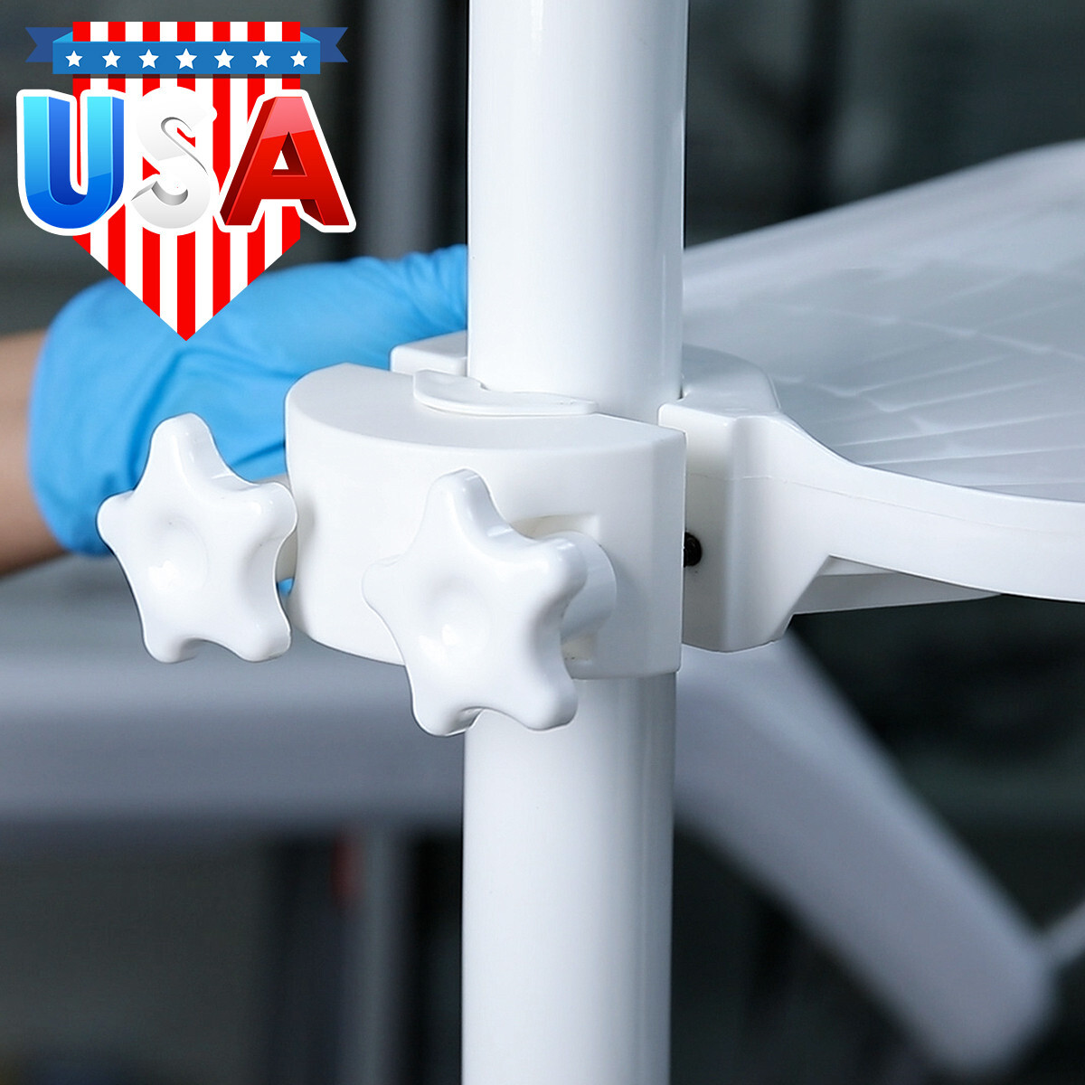 Dental Universal Utility Plastic Post Mounted Tray Table for Dental Chair Unit