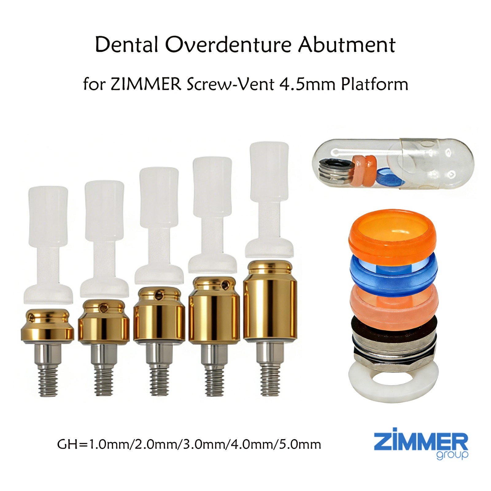 US Zest Locator Overdenture Abutment for ZIMMER TSV 3.5/4.5 Internal Hex Platfor