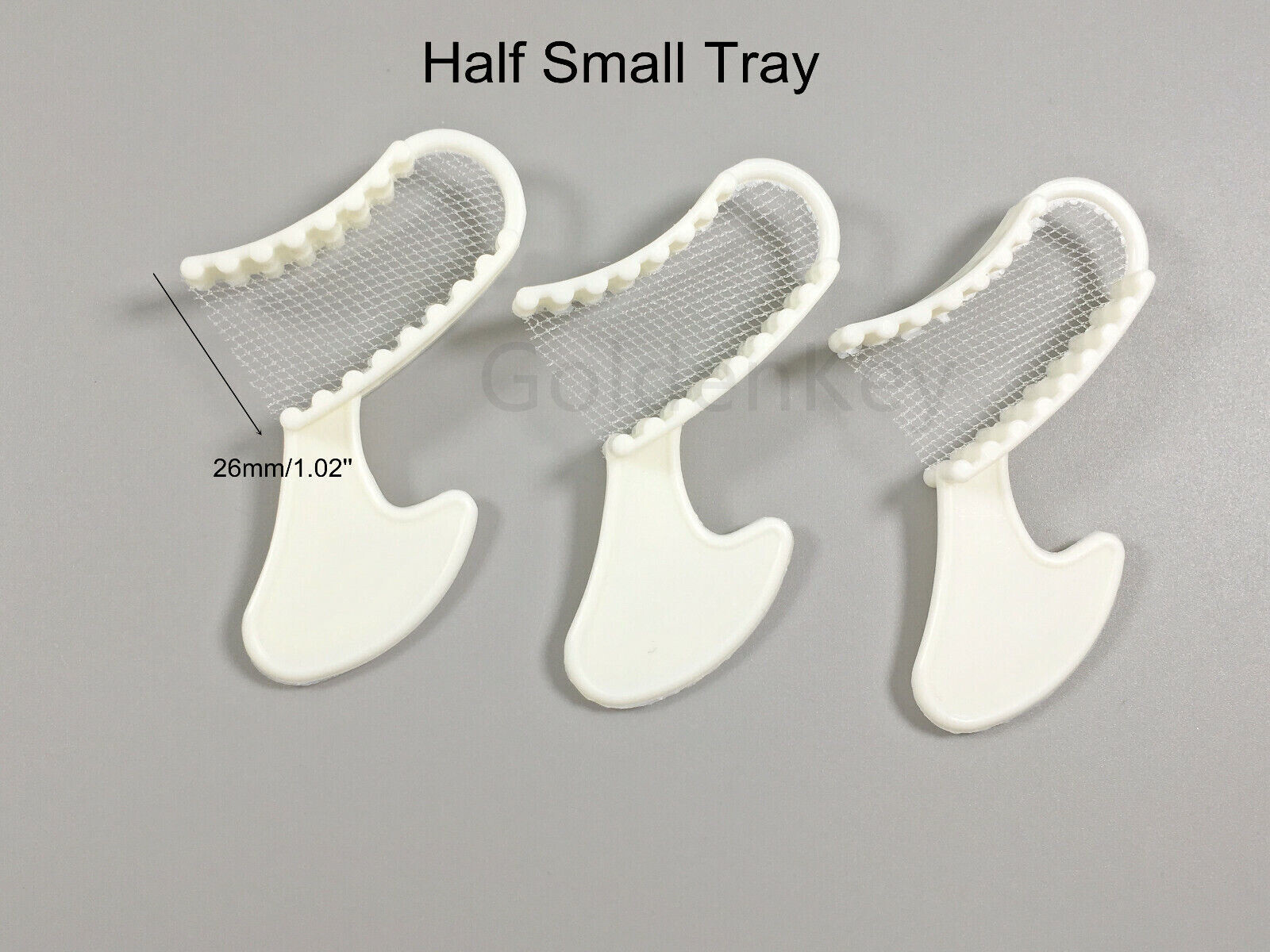 Dental Bite Impression Trays Triple Registration White Denture Tray Net Half S