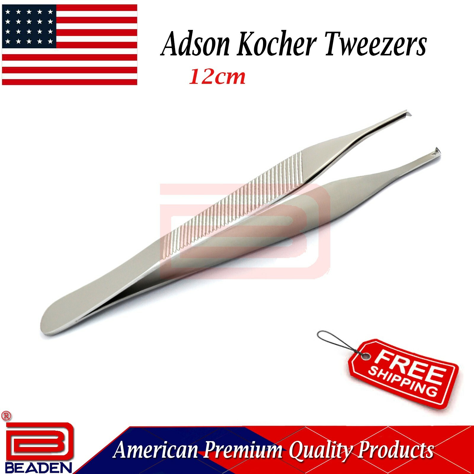 Dental Adson Kocher Tweezer Medical Toothed Forceps Surgical Instruments 12CM